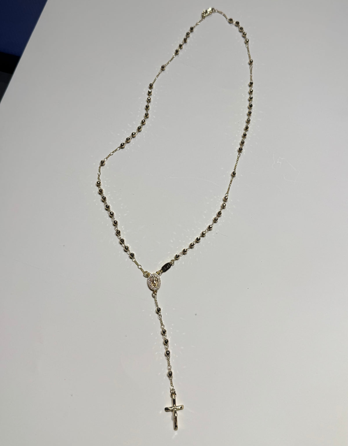 Rosario de Oro Laminado Unisex Largo de 39.5 cm