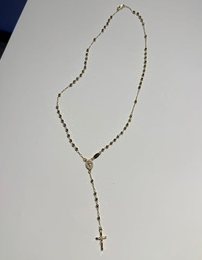 Rosario de Oro Laminado Unisex Largo de 39.5 cm
