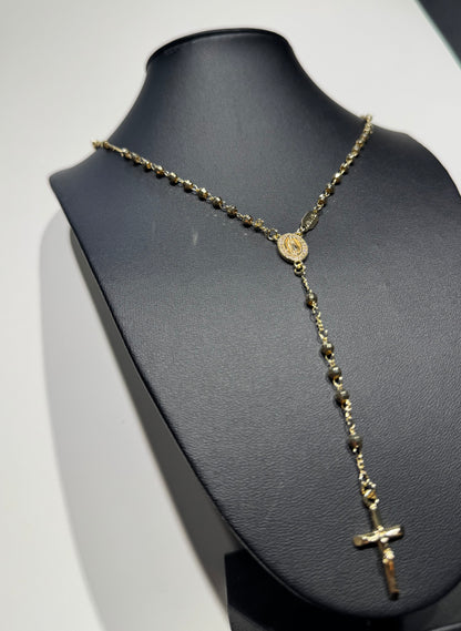 Rosario de Oro Laminado Unisex Largo de 39.5 cm