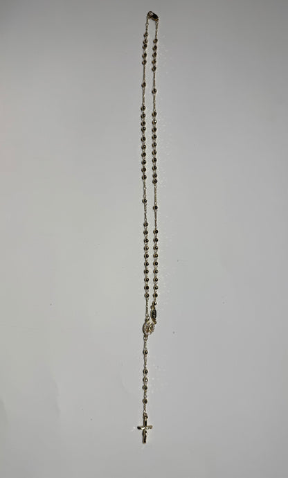 Rosario de Oro Laminado Unisex Largo de 39.5 cm